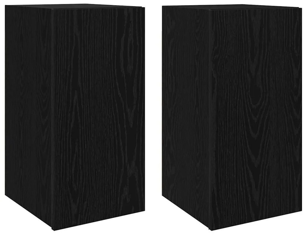 TV Szekrény Szett 4 pcs Musta tammi 30.5 x 30 x 60 cm Faanyag