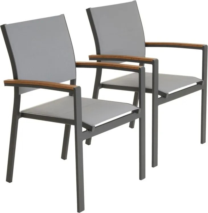 Kerti szék készlet  86,5 x 57 x 57,5 ​​cm  2 db antracit