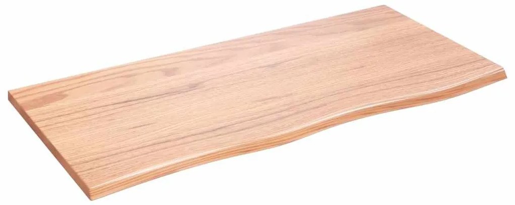 világosbarna kezelt tömör fa fürdőszobai pult 100x50x2 cm