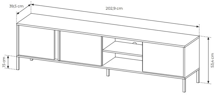 TV asztal/szekrény Danton 203 3D (bézs). 1071338