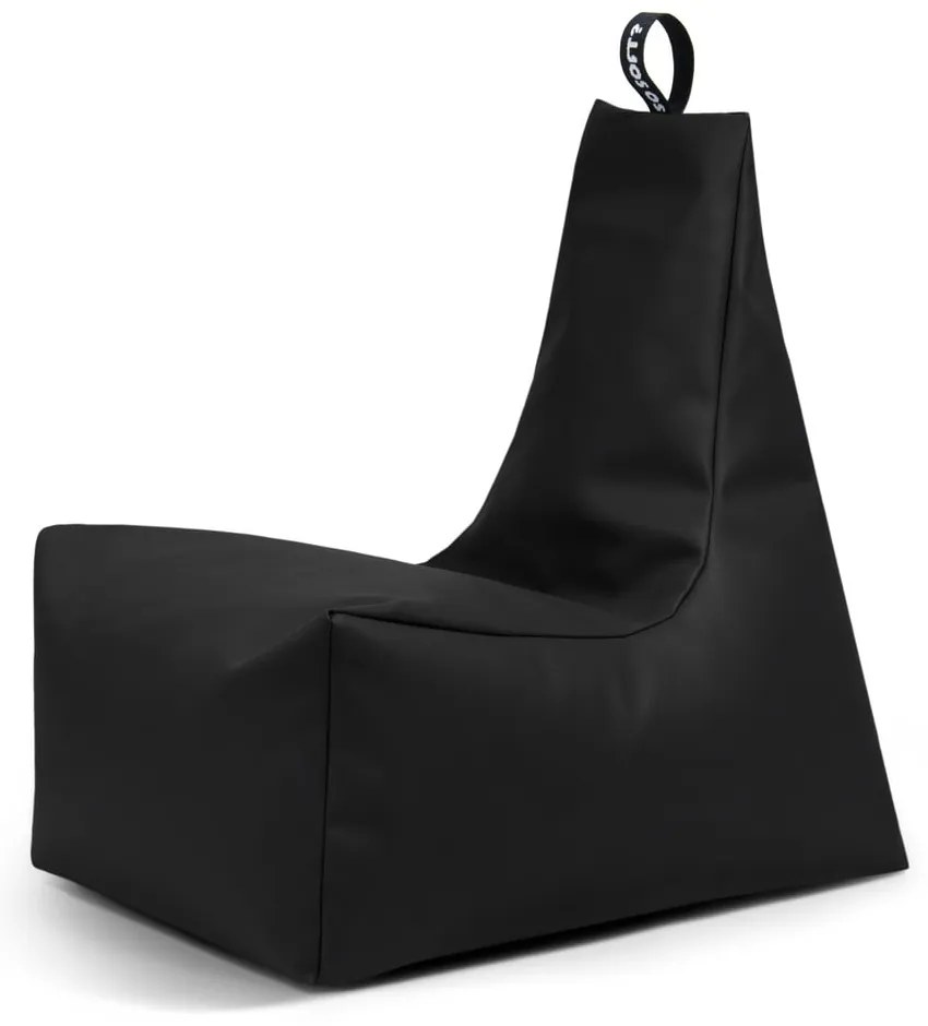 Fekete bőrutánzat gyerek babzsákfotel Icy M – So Soft?