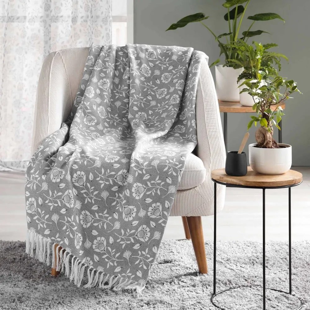 Szürke takaró 125x150 cm Flavie – douceur d'intérieur