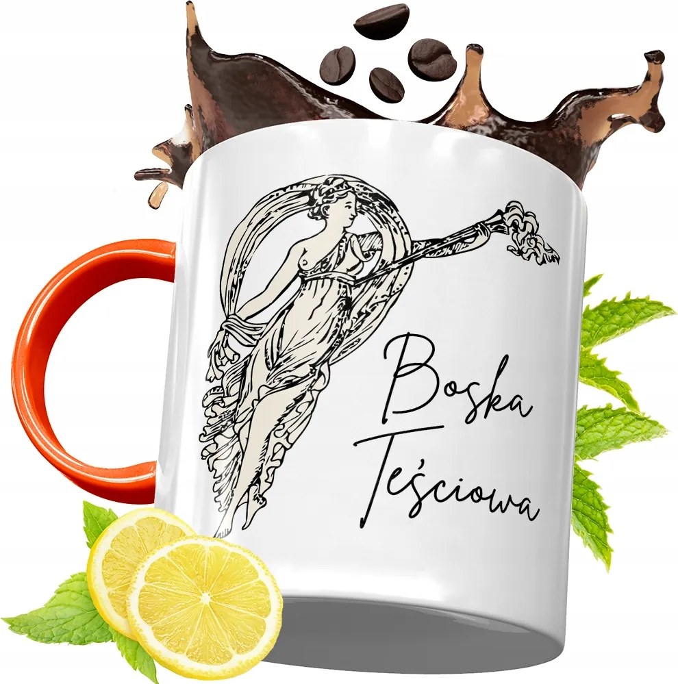 Narancssárga Bögre Anyósnak Ajándékba, fényképes nyomattal