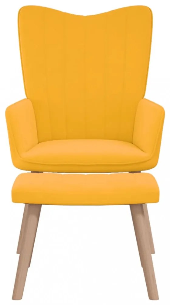 mustársárga bársony pihenőszék lábtartóval