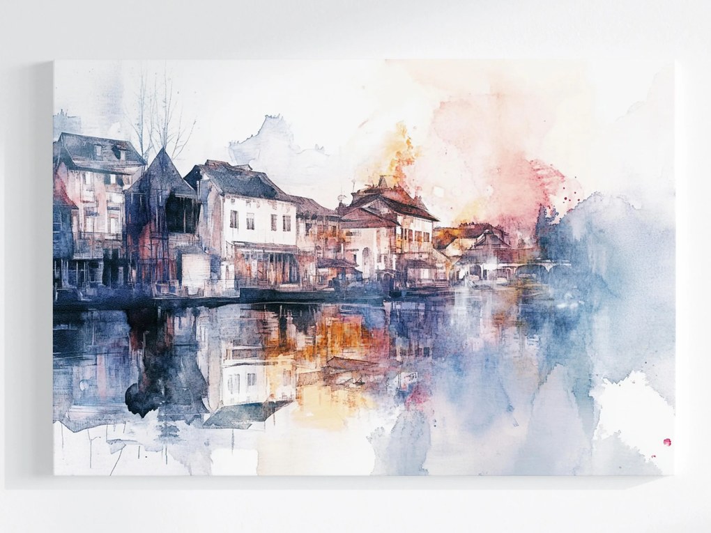 Vászonkép Canvas Minimalizmus Kilátás Város Folyó 120x80