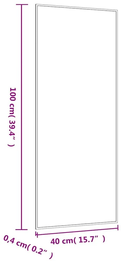 téglalap alakú üveg falitükör 40 x 100 cm