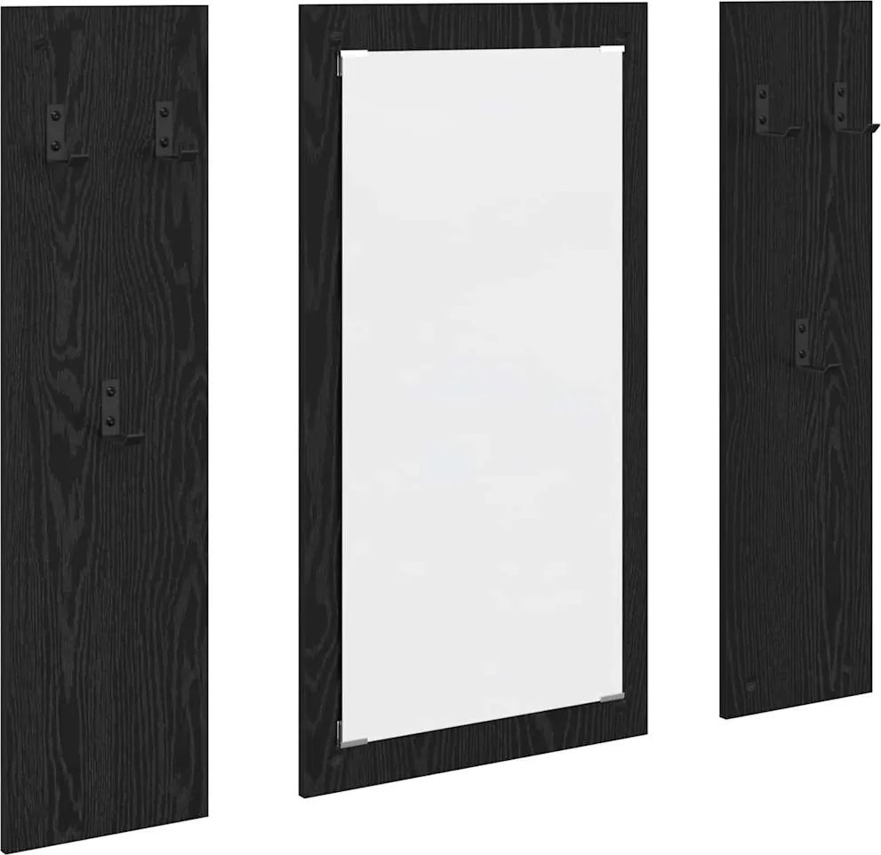 vidaXL Fali Kabáthorog tárolóval Fekete tölgy 96 x 1,5 x 90 cm Faanyag