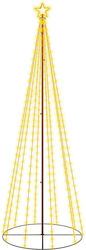 vidaXL kúp alakú karácsonyfa 310 meleg fehér LED-del 100 x 300 cm