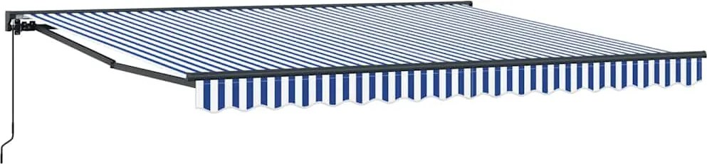 vidaXL Behúzható napellenző Kék és Fehér 400 × 300 cm