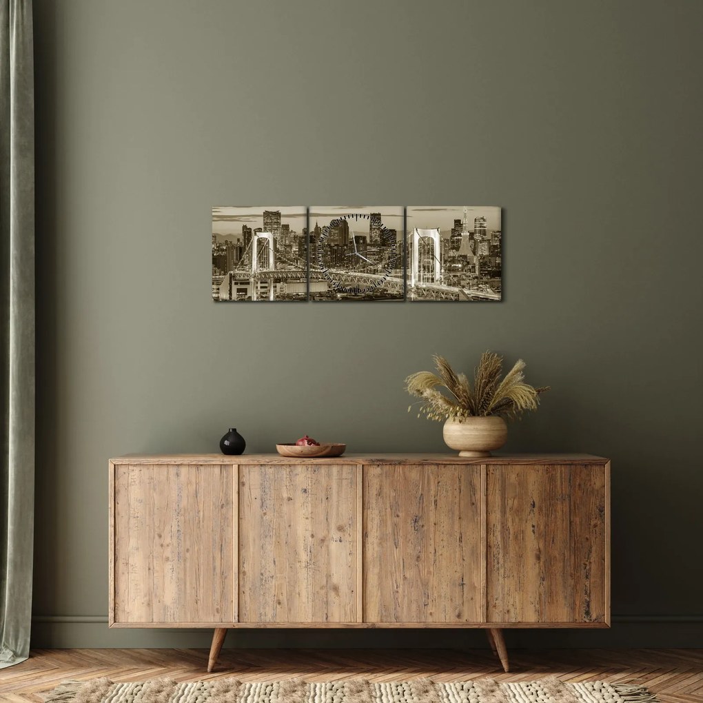 Kép - Az arany város (órával) (90x30 cm)