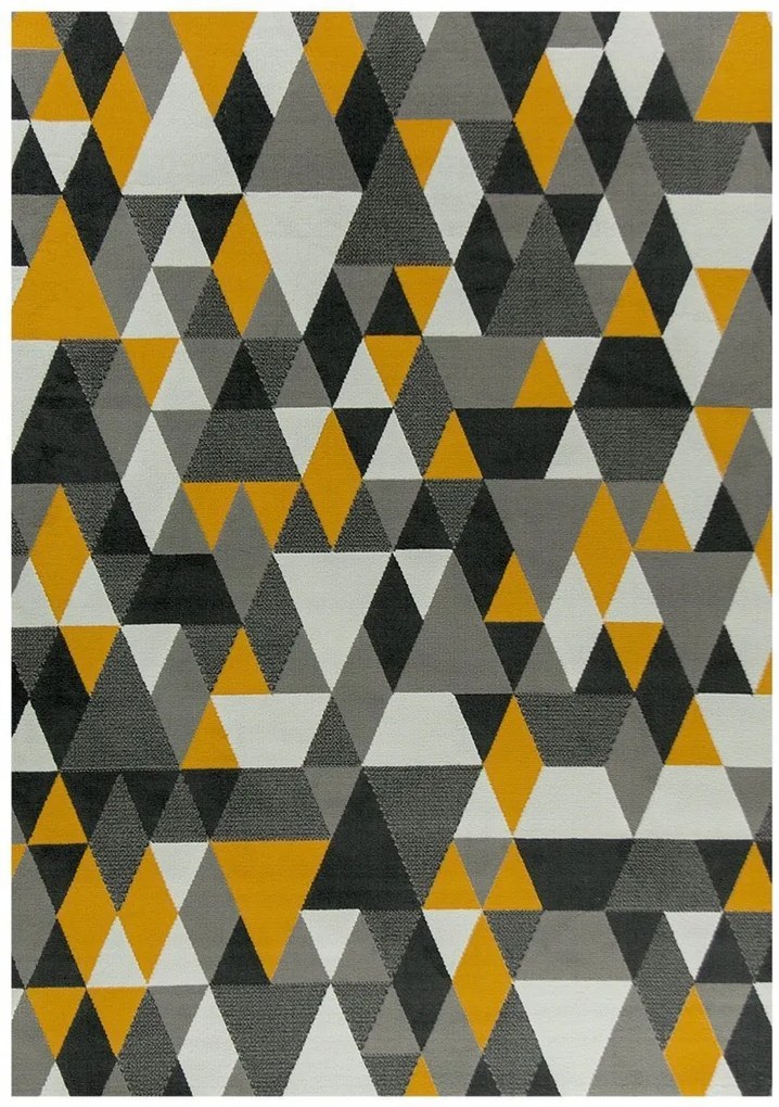 200x290 cm Luna Szőnyeg Háromszög Mustár Szürke