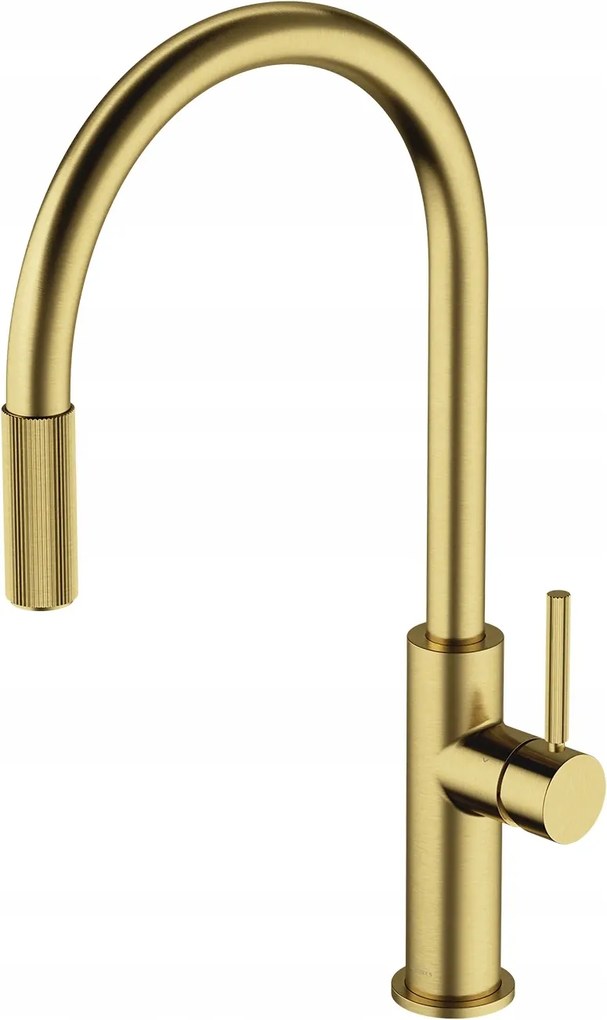 Konyhai Csaptelep Kihúzható Kifolyócsővel Szűrt Vízhez Sárgaréz Kefe