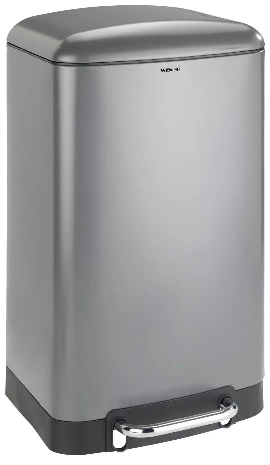 Pedálos rozsdamentes szemetes, 30 l - Wenko