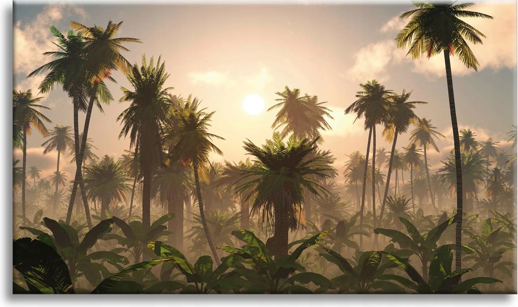 Vászonkép Naplemente Pálmafák Natura 90x60 cm Ideális ajándék