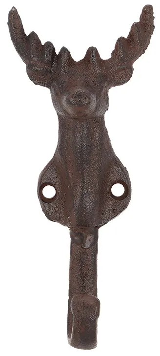 Öntöttvas szarvasos akasztó, 14 cm