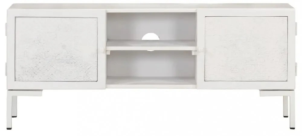 fehér tömör mangófa TV-szekrény 115 x 30 x 46 cm