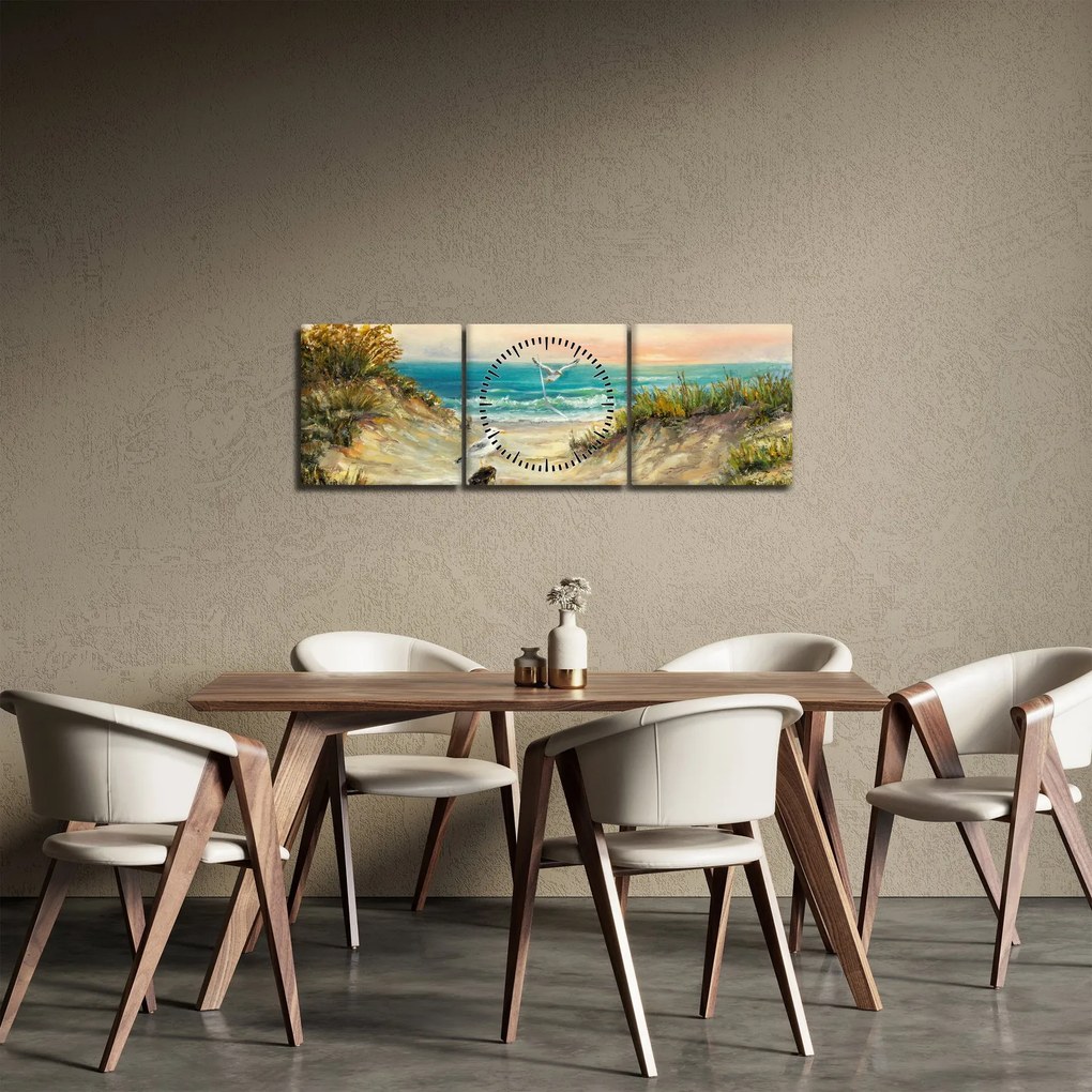 Kép - homokos tengerpart (órával) (90x30 cm)