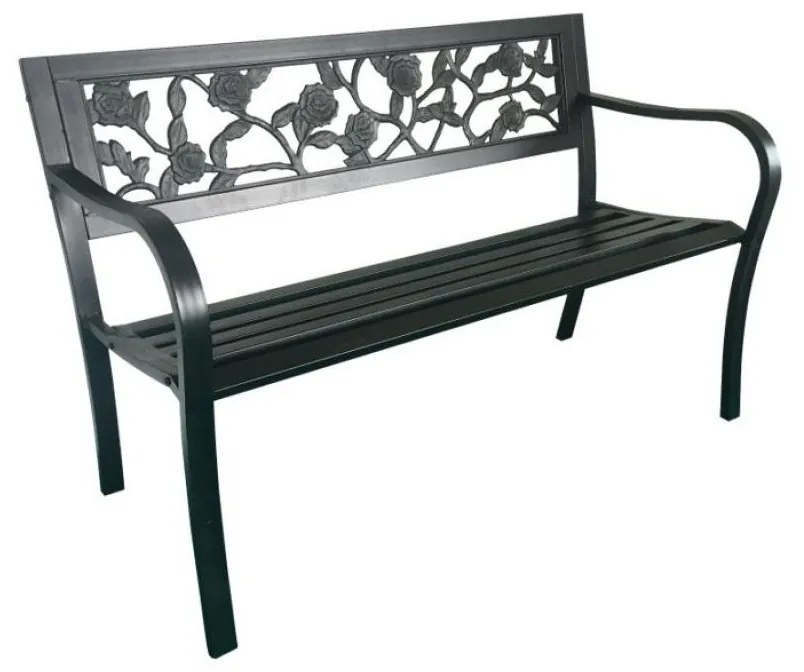 Kerti pad fém vázzal 125x53x77 cm (rózsa)