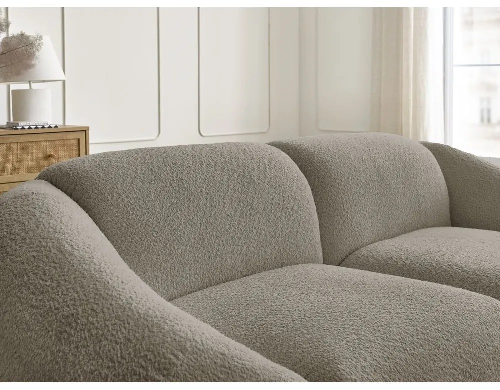 Szürkésbarna buklé kanapé 230 cm Tina – Bobochic Paris