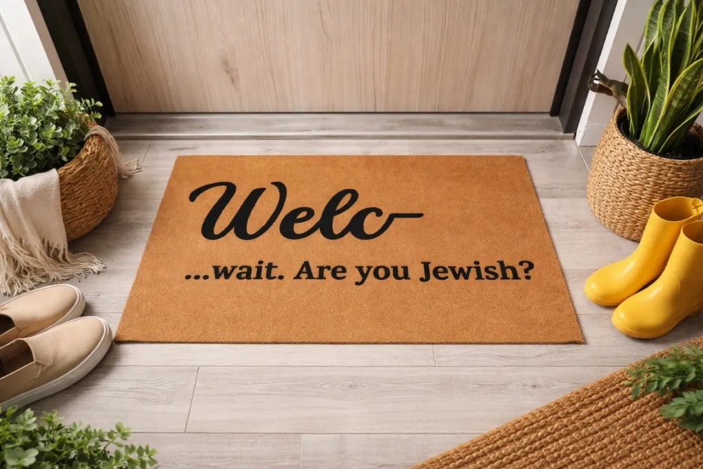 Lábtörlő Bejárati Ajtó Szőnyeg Welc- Wait, Are You Jewish? 60x40 CM