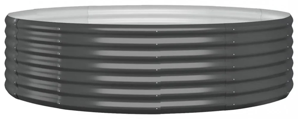 vidaXL antracitszürke porszórt acél kerti magaságyás 140x140x36 cm