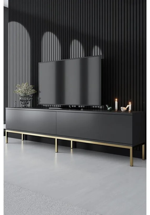 TV szekrény Lord - Anthracite, Gold