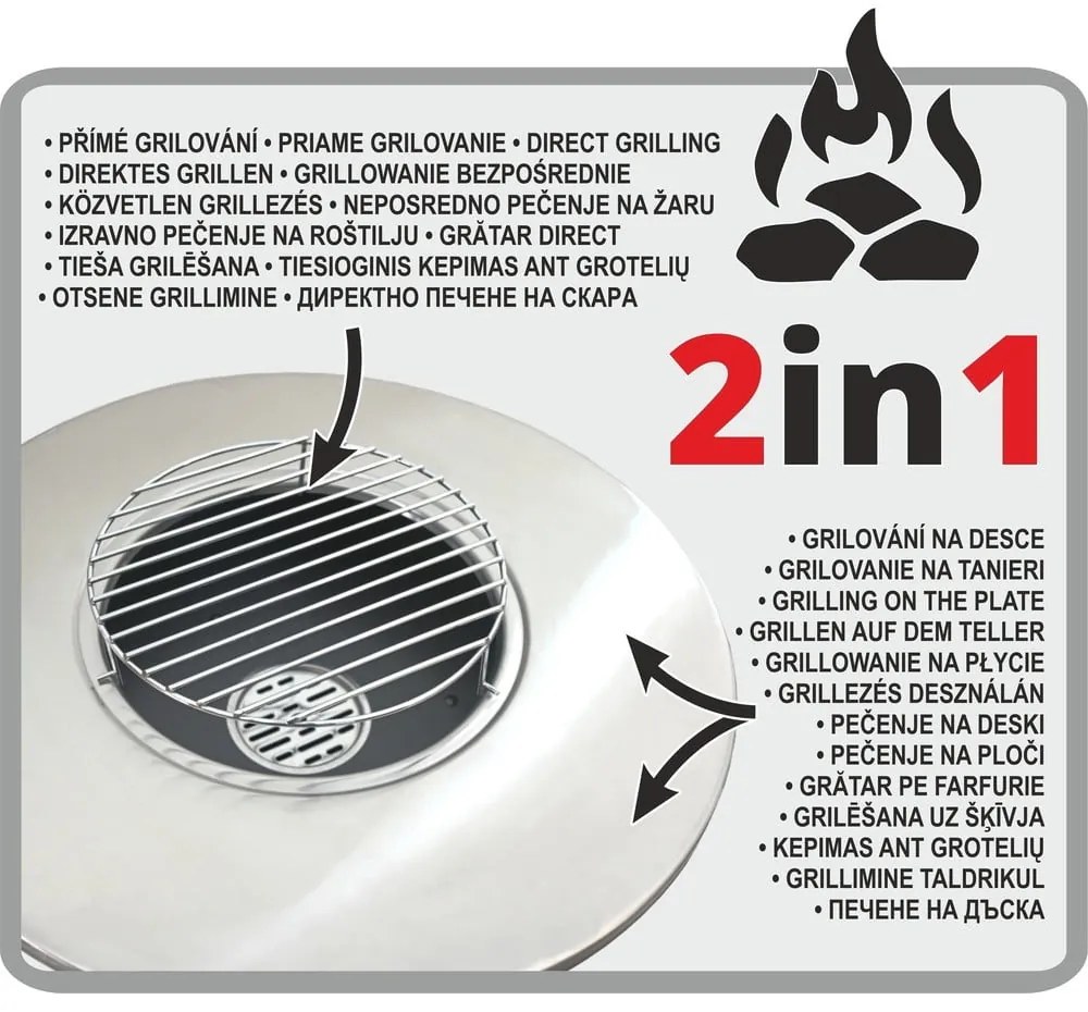 Faszenes grillsütő ø 58,5 cm Plancha Moon – Cattara