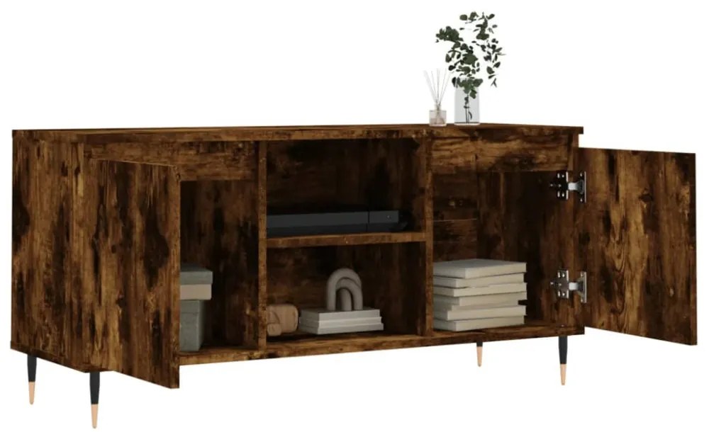 füstös tölgy színű szerelt fa TV-szekrény 104x35x50 cm