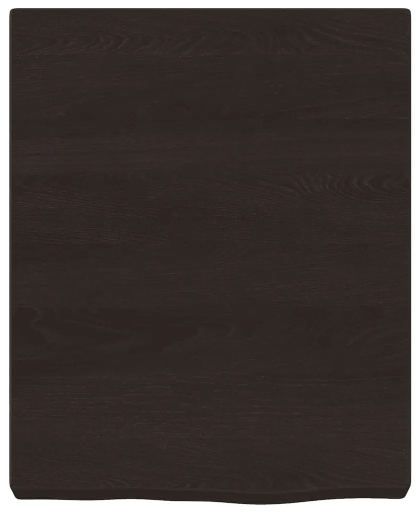 sötétbarna kezelt tömör tölgyfa fali polc 40x50x(2-6) cm