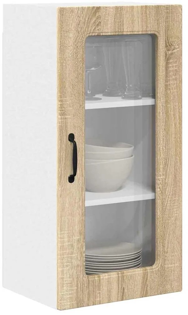 Fali konyhaszekrény 2 pcs Sonoma tölgy 40 x 31 x 80 cm Faanyag