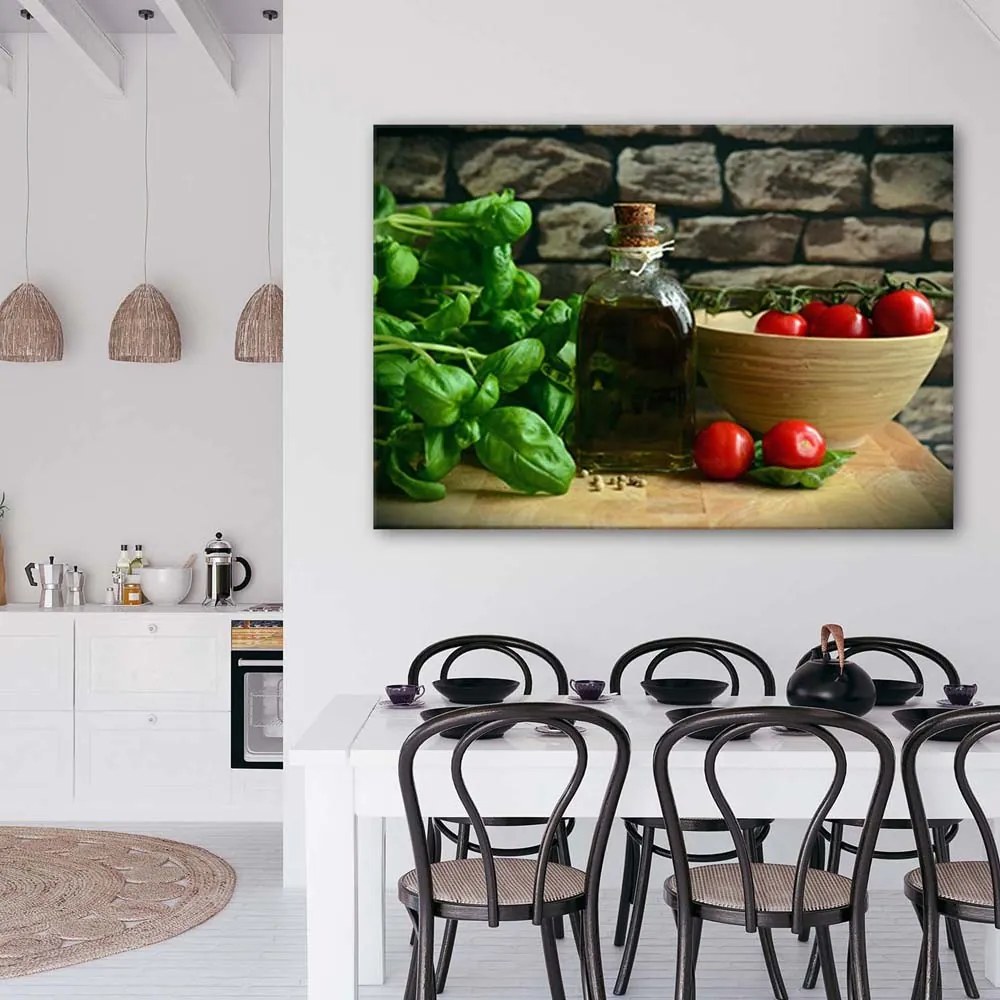 Gario Vászonkép Basil a konyhában Méret: 100 x 70 cm