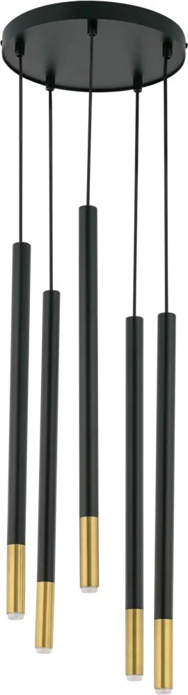 SIGMA LIGHTING 33237 SOPEL Többágú Függesztett Lámpa Fekete, Arany G9 IP20