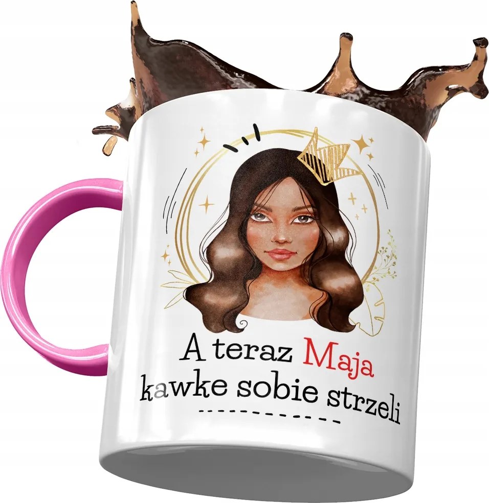 Rózsaszín bögre Maja Barátnő Feleség Nyomtatott Fotóval