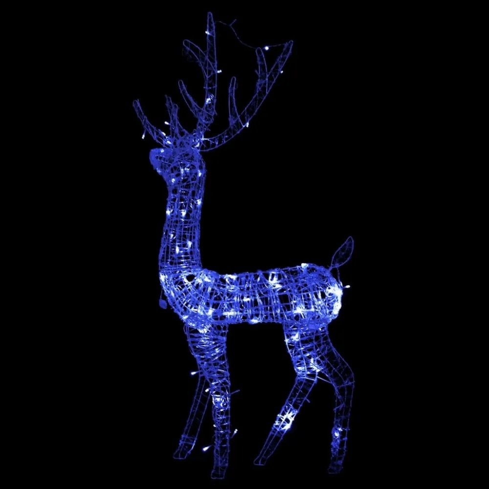 kék akril rénszarvasos karácsonyi dekoráció 140 LED-del 120 cm