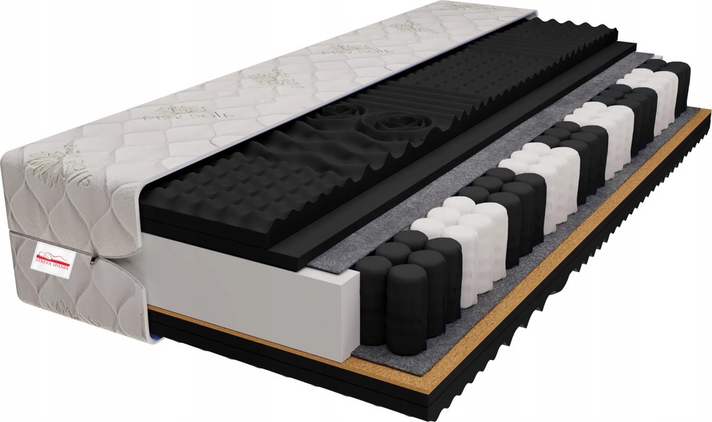 Matrac 140x200 cm rugós kemény Black Prestige Max 26cm Öko Masszírozó