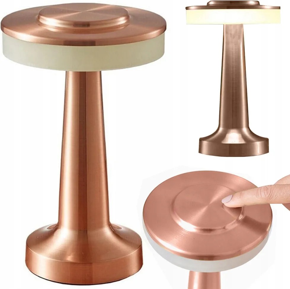 Éjjeli lámpa asztali érintőképernyős lámpa 3 fokozatú hálószoba vezeték nélküli