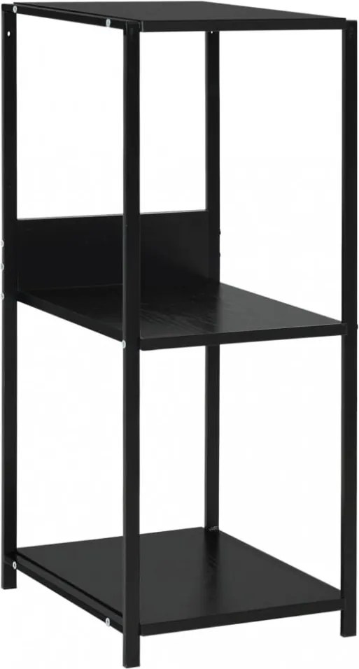 fekete kisméretű álló szerelt fa könyvespolc 33,5x39,6x79,7 cm