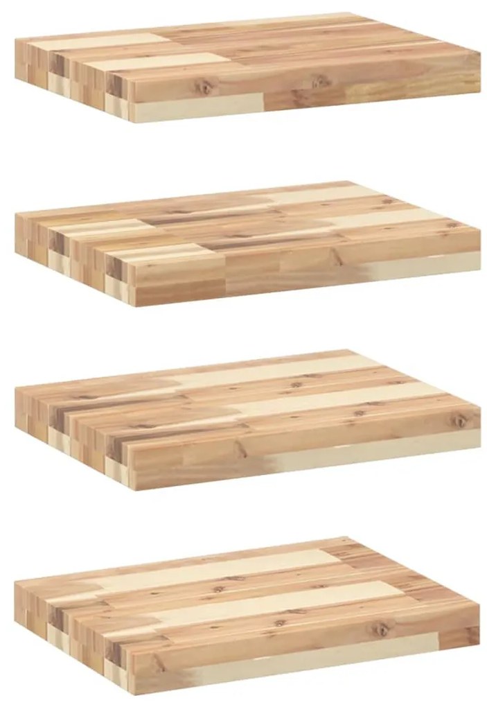 4 db kezeletlen tömör akácfa függőpolc 60 x 30 x 4 cm