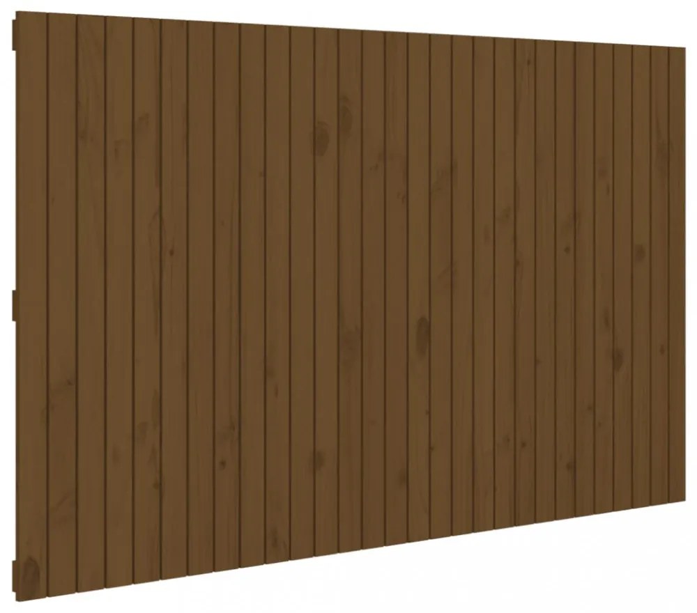 mézbarna tömör fenyőfa fali fejtámla 185 x 3 x 110 cm