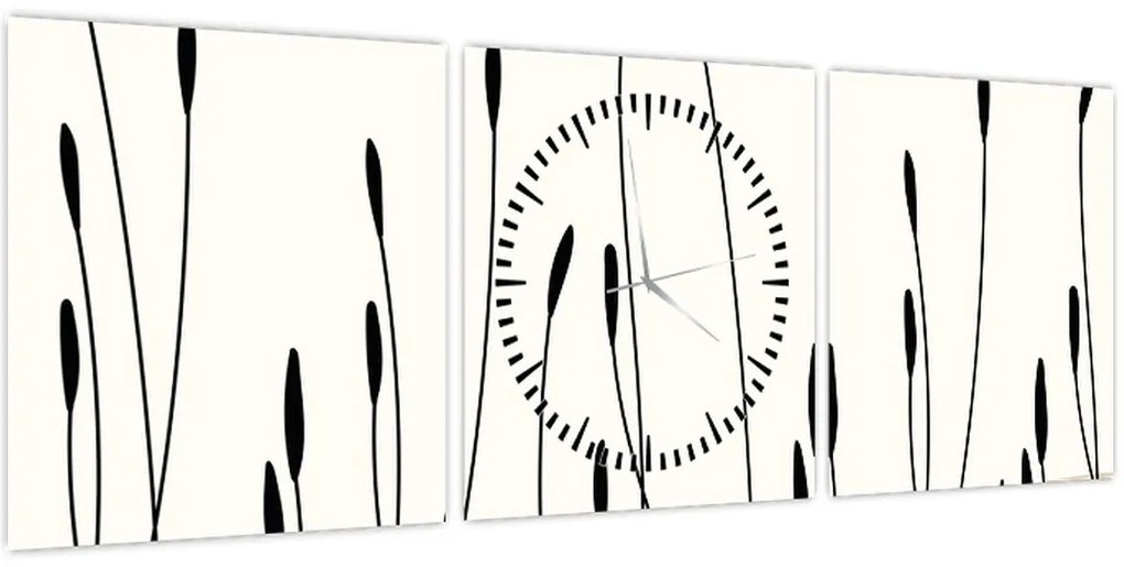 Kép - Grafikus rét N⁰3 (órával) (90x30 cm)