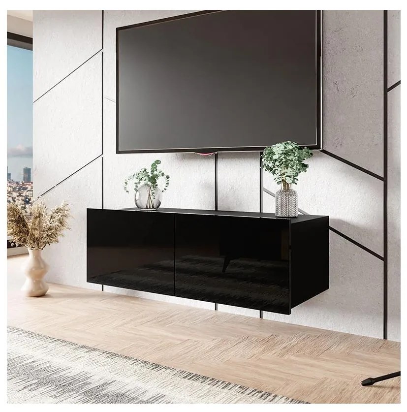 Faliszekrény CALABRINI 34x105 cm fekete