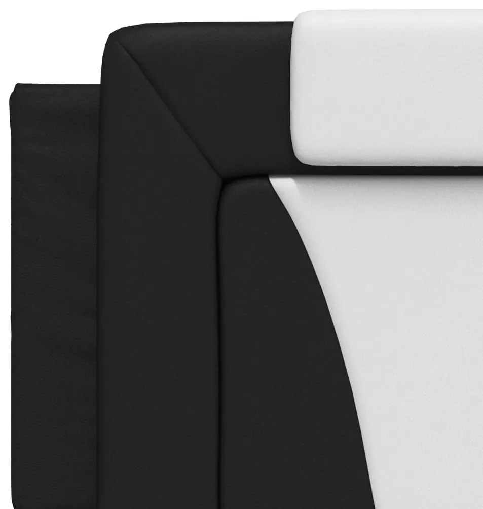 fekete és fehér műbőr fejtámla párna Viana 160 cm