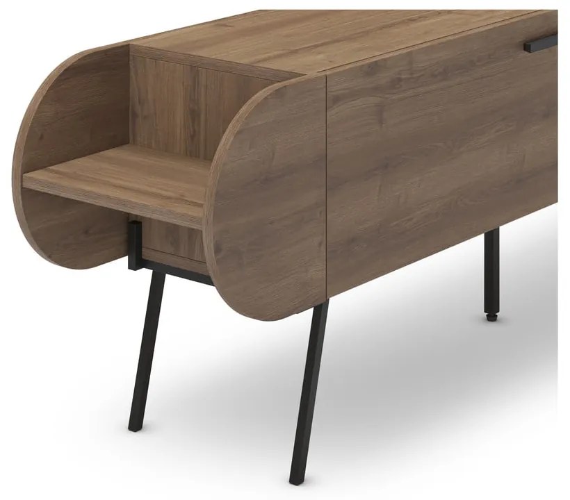 Natúr színű TV-állvány diófa dekorral 195x57 cm Saluso – Marckeric