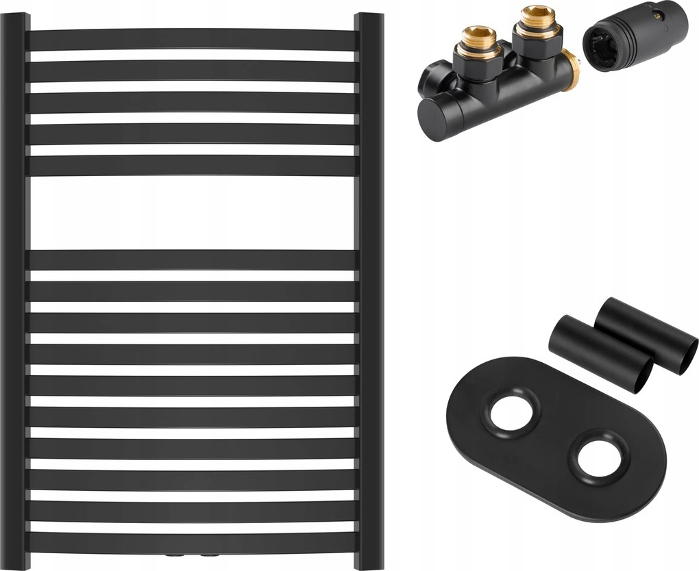 Fekete létra radiátor fürdőszobába, tartozékokkal