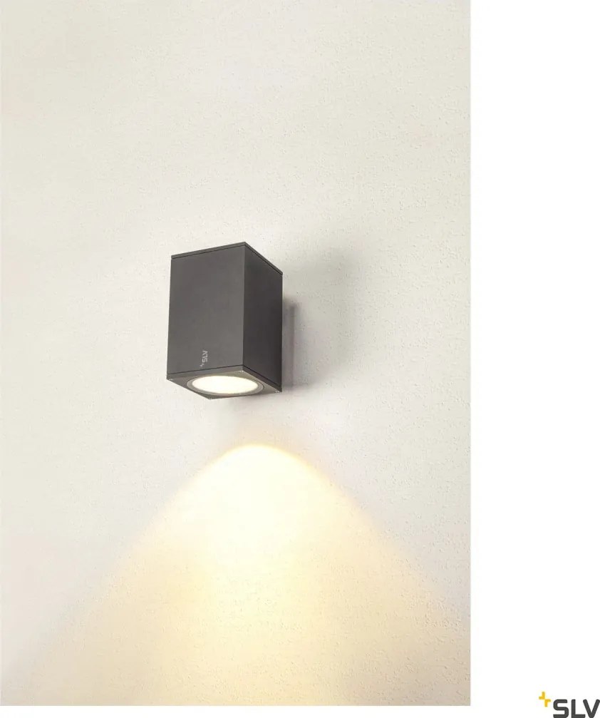 SLV 1003437 ENOLA SQUARE Modern Kültéri Fali Lámpa Antracit, Átlátszó LED IP65