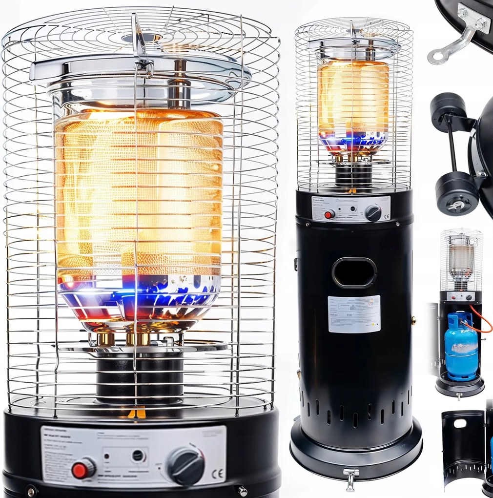 Fűtőernyő Patio Heater Gáz 13 kW Terasz Kert