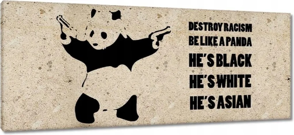 Festmények 100x40 Banksy Panda