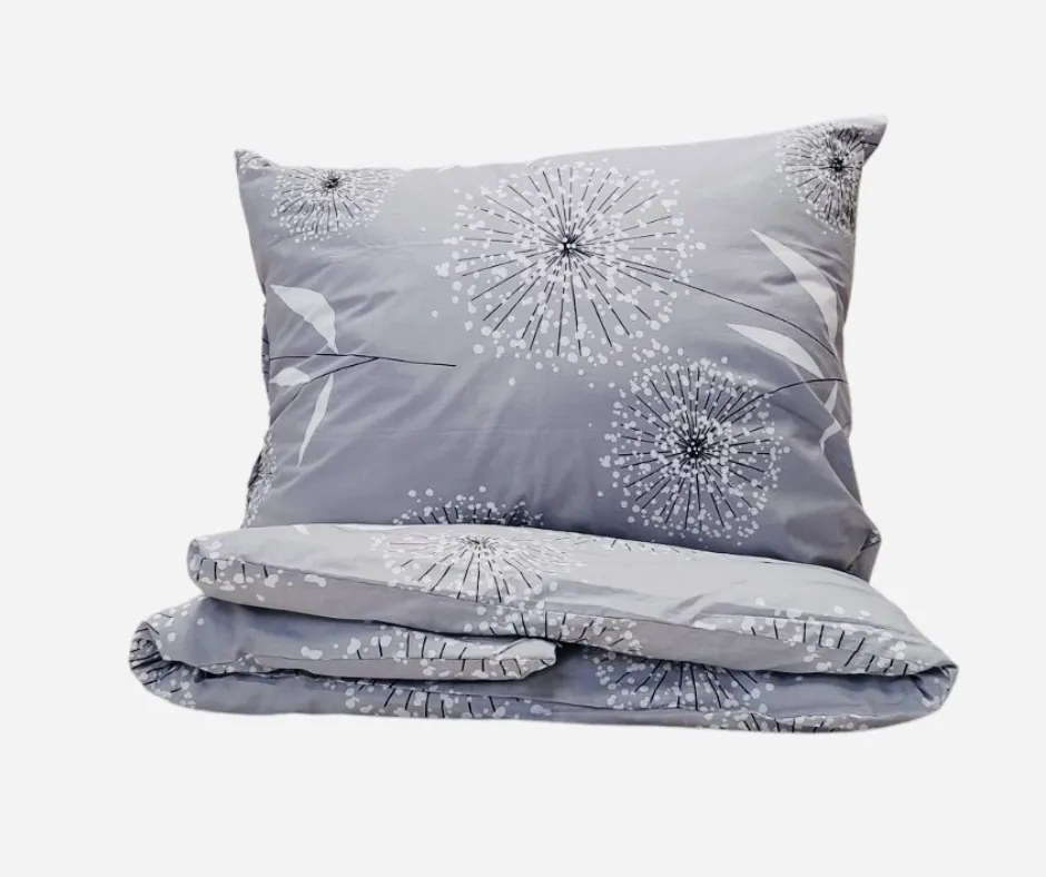 Pamut ágynemű Pitypang fehér TiaHome - 1x Párna 90x70cm, 1x Paplan 140x200cm