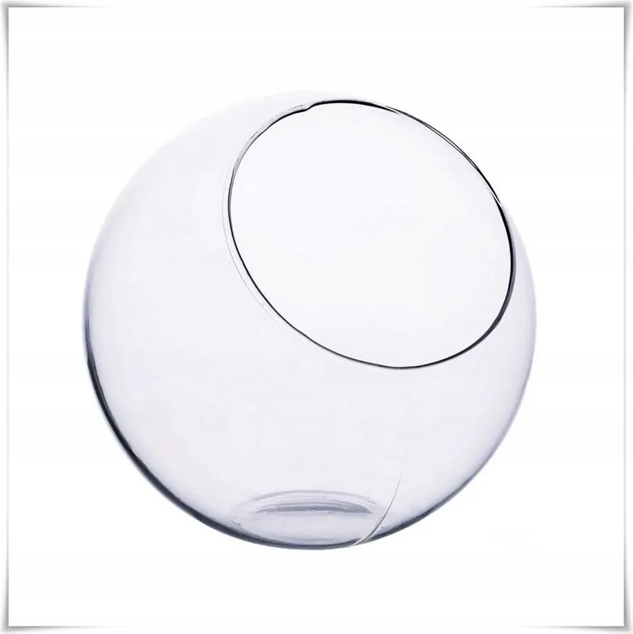 Üveg váza ferde gömb H-19 D-20 cm