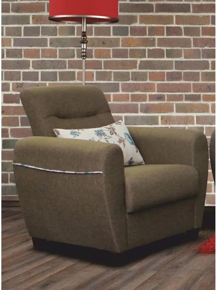 Fotel, sötétbézs, MILO